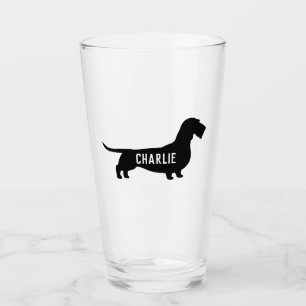 Copo De Pint Dachshund Silhouette Wiener Dog Lover com fio