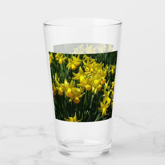 Copo De Pint Daffodils Amarelos I Flores De Mola Cheery (Frente)