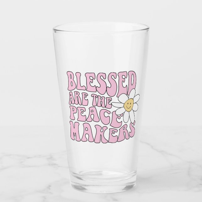 Copo De Pint Daisy and Peace Makers Slogan (Frente)