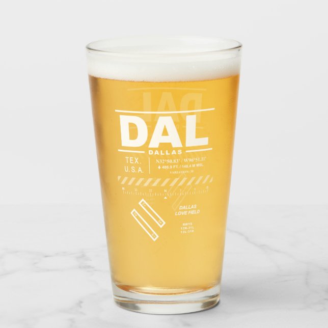 Copo De Pint Dallas Love Field Airport DAL (Traseira (Preenchido))