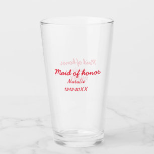 Copo De Pint Dama de honra adicionar nome data ano texto