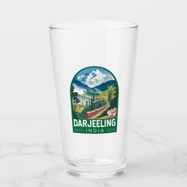 Copo De Pint Darjeeling India Viagem Art Emblem (Frente)
