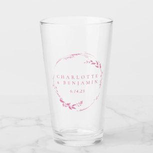Copo De Pint Data de Casamento Personalizado da Frota Floral Ro