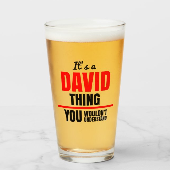 Copo De Pint David Thing que você não entenderia (Frente (Preenchido))
