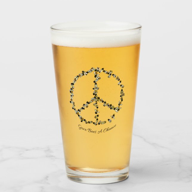 Copo De Pint Dê às abelhas uma chance (Frente (Preenchido))