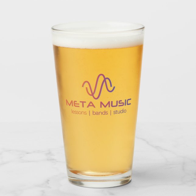 Copo de Pint de Música Meta (Frente (Preenchido))