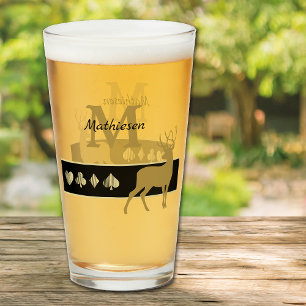 Copo De Pint Deer de Buck Silhouette Dourado do Monograma