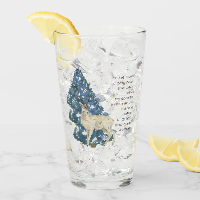 Copo De Pint Deer Deixe Pegadas Na Neve (Gelo frontal)