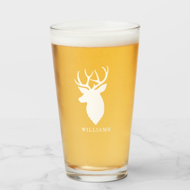 Copo De Pint Deer Silhouette personalizado (Frente (Preenchido))