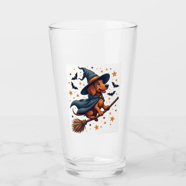 Copo De Pint Delícia de Dachshund Bruxa (Frente)