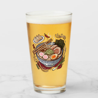 Copo De Pint Deliciosos Ramen Japoneses e Bolinhos Gyoza.