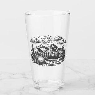 Copo De Pint Desenho da paisagem vítrea para o casamento