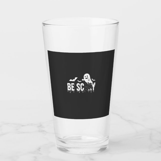 Copo De Pint Desenho de Morcego Fantasma de Halloween Assustado (Frente)