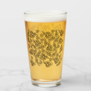 Copo De Pint Desenho floral simples