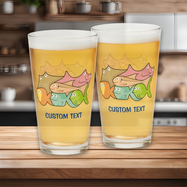 Copo De Pint Desenhos de Peixes (Criador carregado)