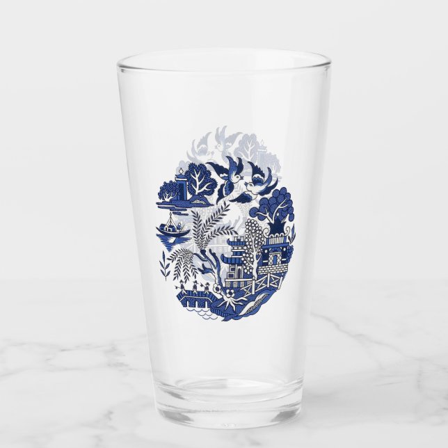 Copo De Pint Design Clássico Azul Selvagem China (Frente)