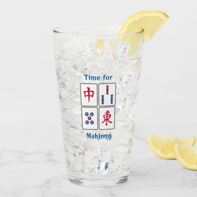 Copo De Pint Design de Azulejos de jogos Mahjong (Gelo traseiro)