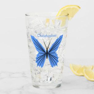 Copo De Pint Design de Borboleta Azul