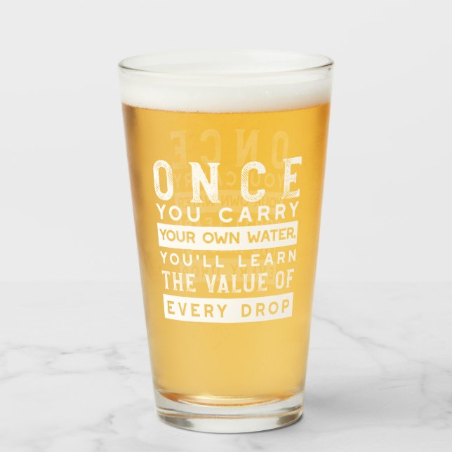 Copo De Pint Design de Citação de Sabedoria - Valor de Cada Lar (Frente (Preenchido))
