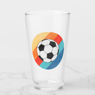 Copo De Pint Design de futebol sobre retrato colorido