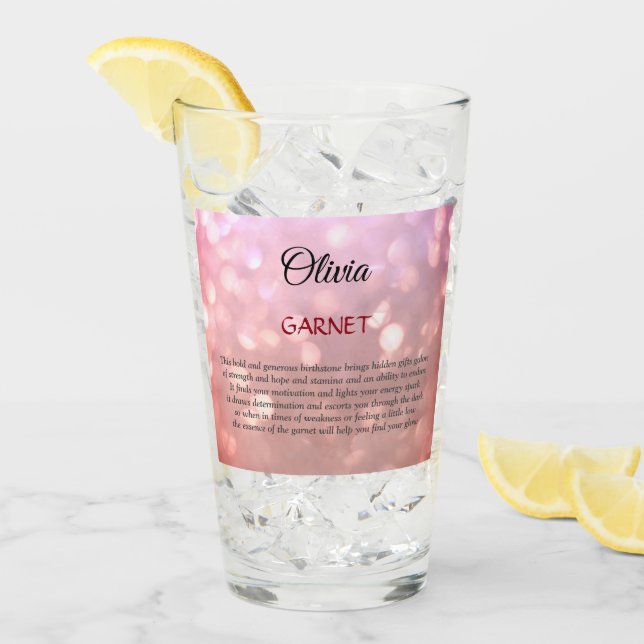 Copo De Pint Design de Garnet de Birthstone (Gelo frontal)