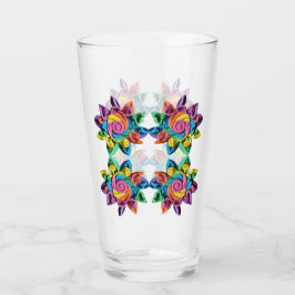 Copo De Pint Design de girassol numa taça de vidro