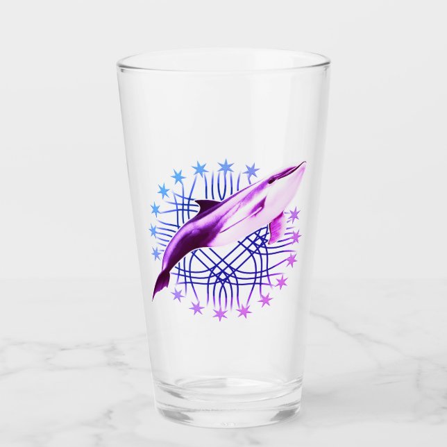Copo De Pint Design de Gráfico de Golfinhos (Frente)