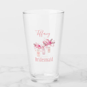 Copo De Pint Design de jarro de mason floral cor de rosa