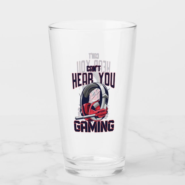 Copo De Pint Design de jogos com fone de ouvido (Frente)