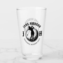 Copo De Pint Design de Monograma de Golfe das Mulheres Elegante