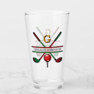 Copo De Pint Design de Monograma de Golfer de Natal