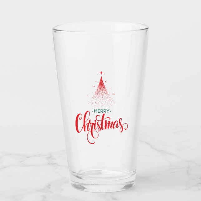 Copo De Pint Design de Natal com estrelas (Frente)