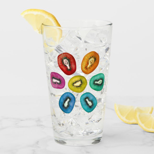Copo De Pint Design de padrão Kiwi multicolor (Gelo frontal)