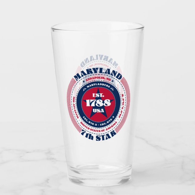 Copo De Pint Design de Tipografia Circular de Maryland (Frente)