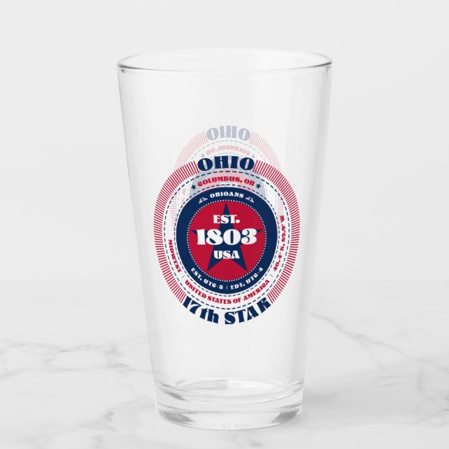 Copo De Pint Design de Tipografia Circular de Ohio (Frente)