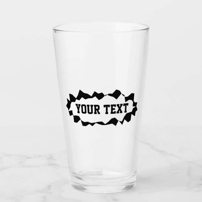 Copo De Pint Design de vidro de furo engraçado com nome persona (Frente)