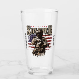 Copo De Pint Design de vidro de soldado americano