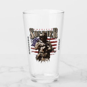 Copo De Pint Design de vidro de soldado americano