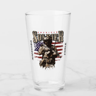 Copo De Pint Design de vidro de soldado americano