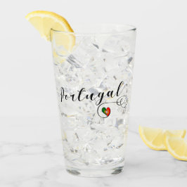 Copo De Pint Design do Coração da Bandeira Portuguesa, Portugal