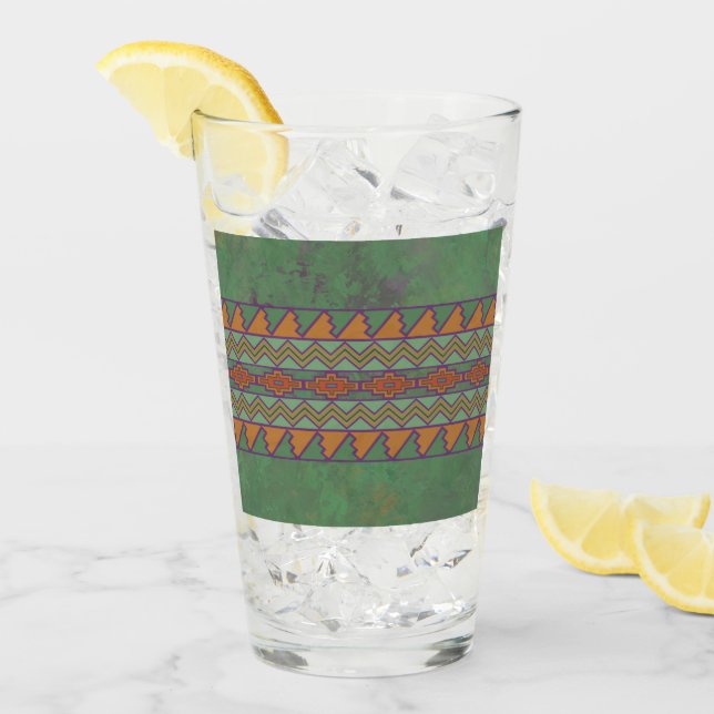 Copo De Pint Design Geométrico Sudoeste Sagebrush (Gelo frontal)