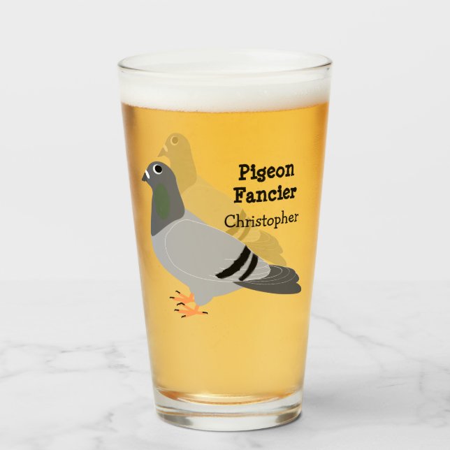 Copo De Pint Design personalizado do pombo (Frente (Preenchido))