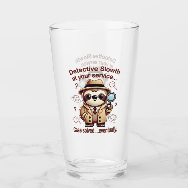 Copo De Pint "Detetive Sloth" Sloth Private Eye (Frente)