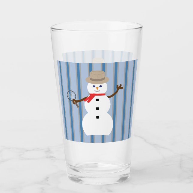 Copo De Pint Detetive Snowman, divertido e Rico (Frente)