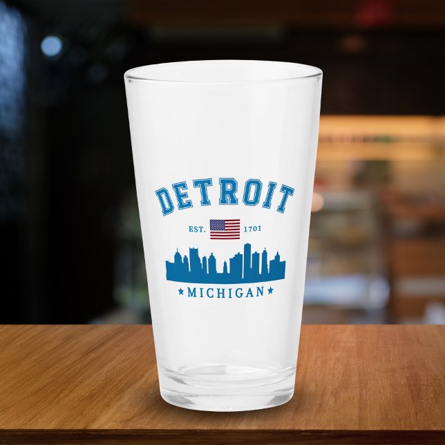 Copo De Pint Detroit Michigan Est. 1701 Vintage (Criador carregado)