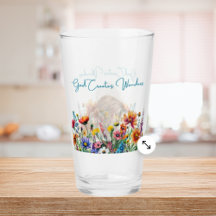 Deus Cria Maravilhas - 16 oz Floral Faith Glass