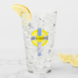 Copo De Pint Deus é Bíblia de cura cruzada fiel Verse Amarelo