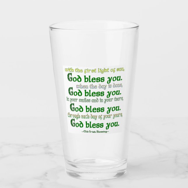 Copo De Pint Deus te abençoe Bênção Irlandesa (Frente)