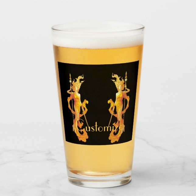 Copo De Pint Deusa do Guerreiro do ouro Thunder_Cove (Frente (Preenchido))