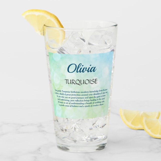 Copo De Pint Dezembro de Birthstone Turquoise design (Gelo frontal)